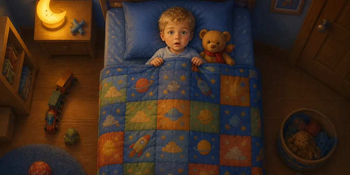 Ilustración de un libro de ejemplo · Noah, Nounours y la lámpara de las estrellas